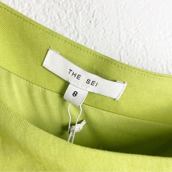 The Sei Gathered One Shoulder Ruched Slit Midi Dress Green Cocktail Party - Picture 6 of 8